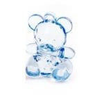 Marturie botez Ursulet Personalizata, Plastic, 4x3.5 cm, Albastru