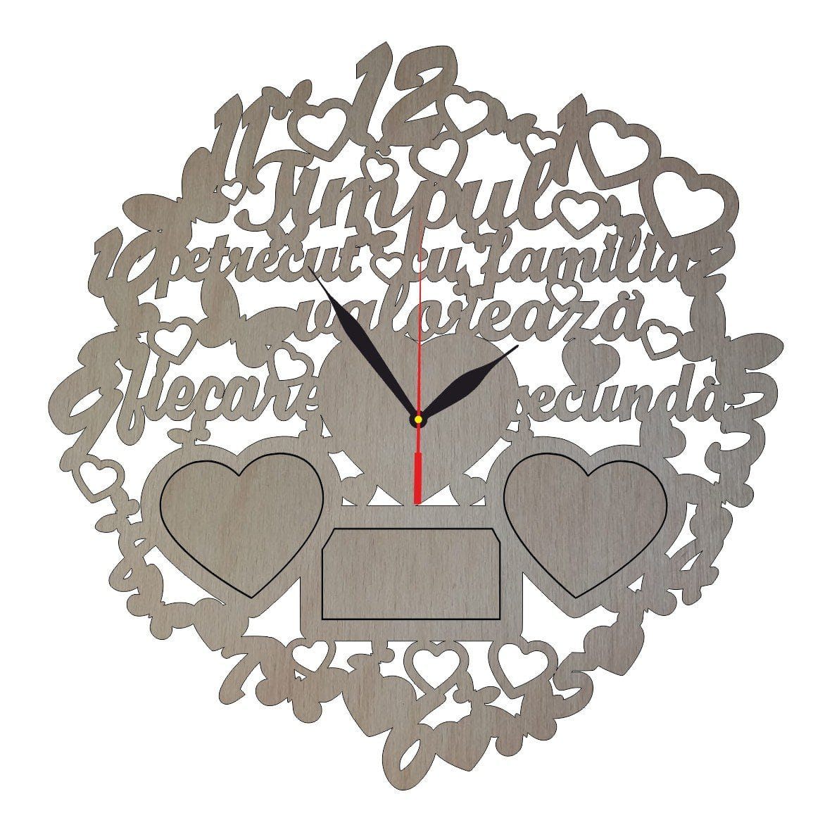 CFAM004 Ceas personalizat Familie, Lemn, 40cm, CFAM004 - imagine 1