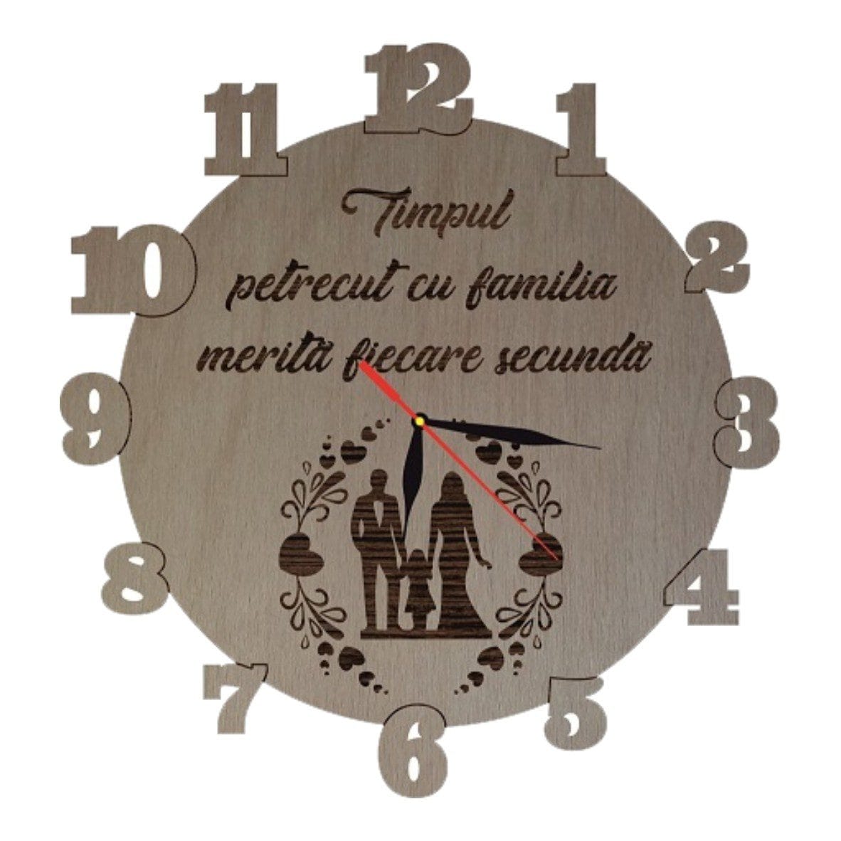 CFAM005 Ceas Familie , Lemn, 40 cm, CFAM005 - imagine 1