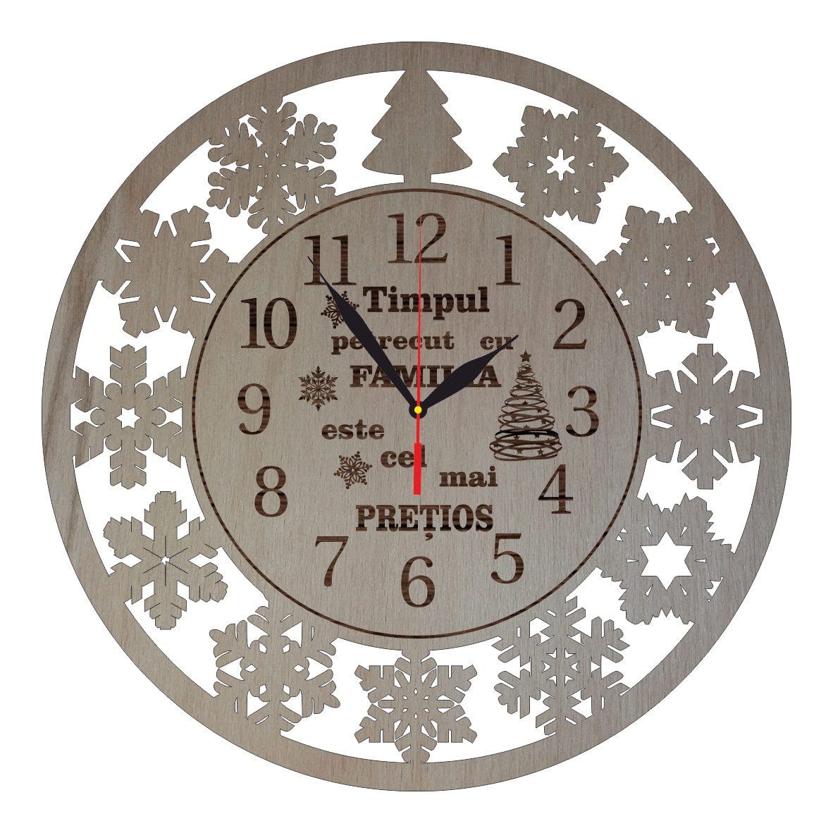 CFAM006 Ceas personalizat Familie, Lemn, 40cm, CFAM006 - imagine 1