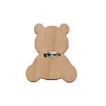 Cocarde Botez/Nunta, Model Urs, Tip Brosa, Lemn, 5 cm - imagine 2