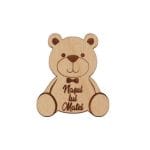 Cocarde Botez/Nunta, Model Urs, Tip Brosa, Lemn, 5 cm