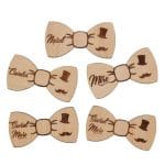 Cocarde Botez/Nunta, Model Papion , Tip Brosa, Lemn, 5 cm