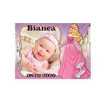 Marturie botez, Frumoasa Adormita, Magnet,10x7.5 cm, Roz