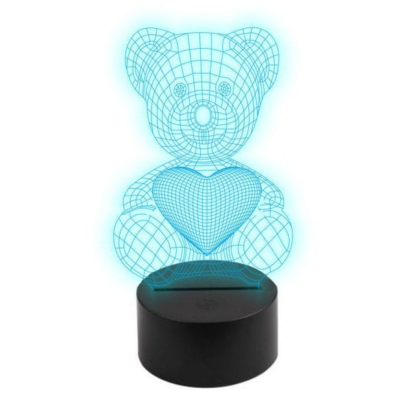 urs cu inima Lampa 3D model urs cu inima - imagine 1