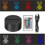 Lampa 3D model urs cu inima - imagine 3