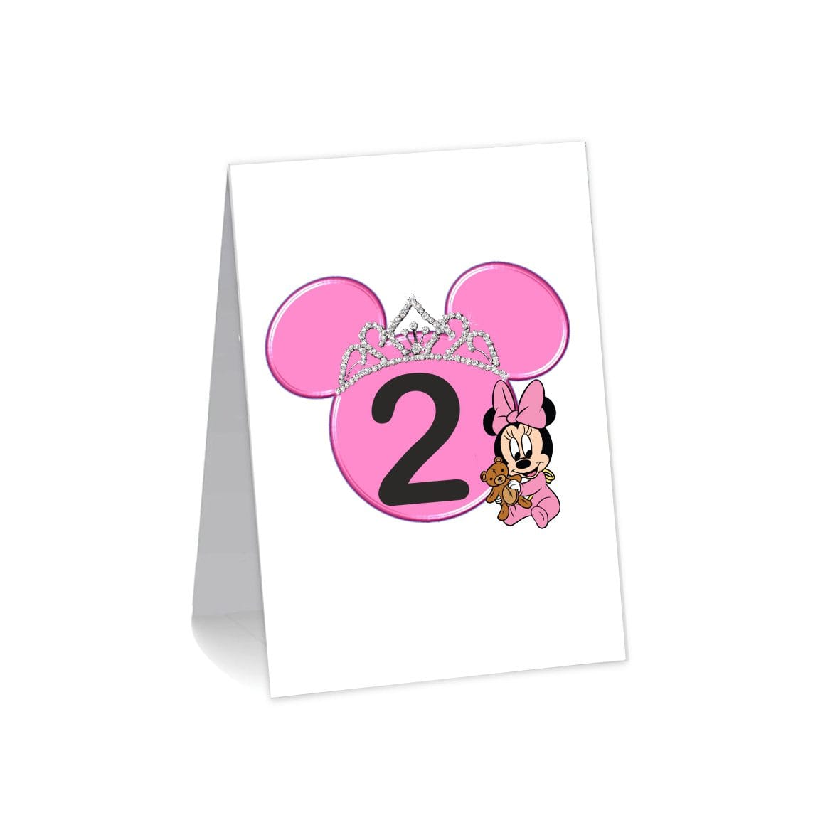 2 Numar de masa, Botez, Model NRB14, Minnie Mouse, Carton - imagine 2