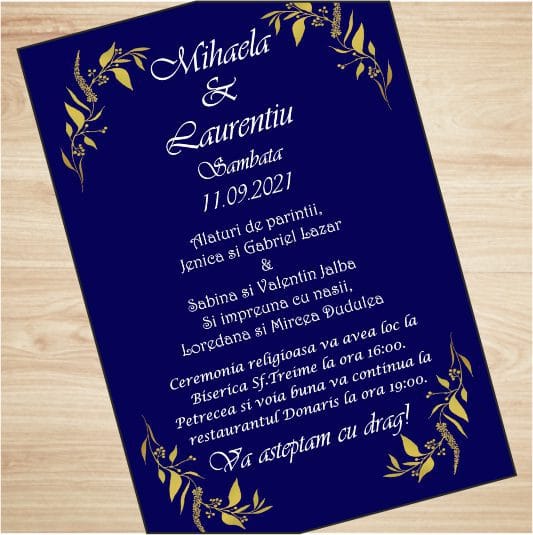 2 invitatie nunta M03 Invitatie Nunta, Model IC4, 16x11cm - imagine 2