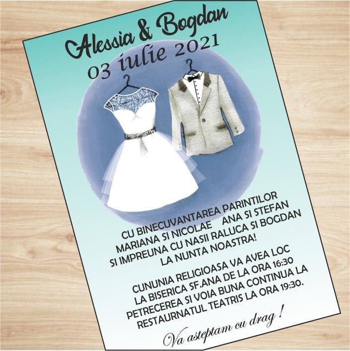 2 invitatie nunta M04 Invitatie Nunta, Model IC3, 16x11cm - imagine 2