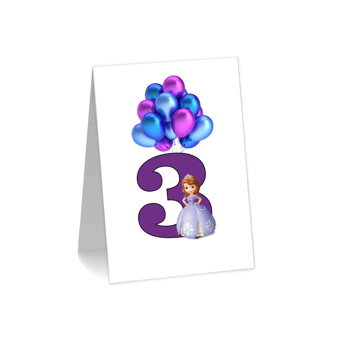 3 Numar de masa, Botez, Model NRB1, Printesa Sofia, Carton - imagine 3