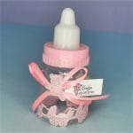 Marturie botez, Biberon, Personalizata, Plastic, 9x4 cm, Roz - imagine 2