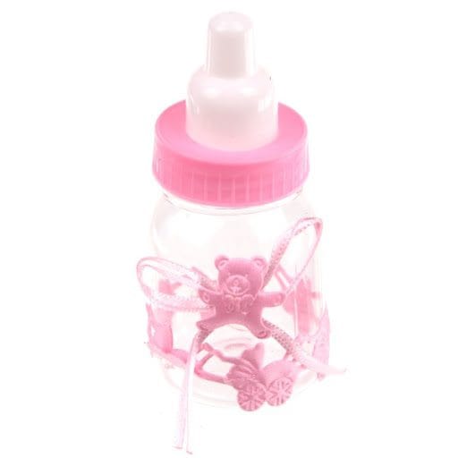 biberon roz Marturie botez, Biberon, Personalizata, Plastic, 9x4 cm, Roz - imagine 3