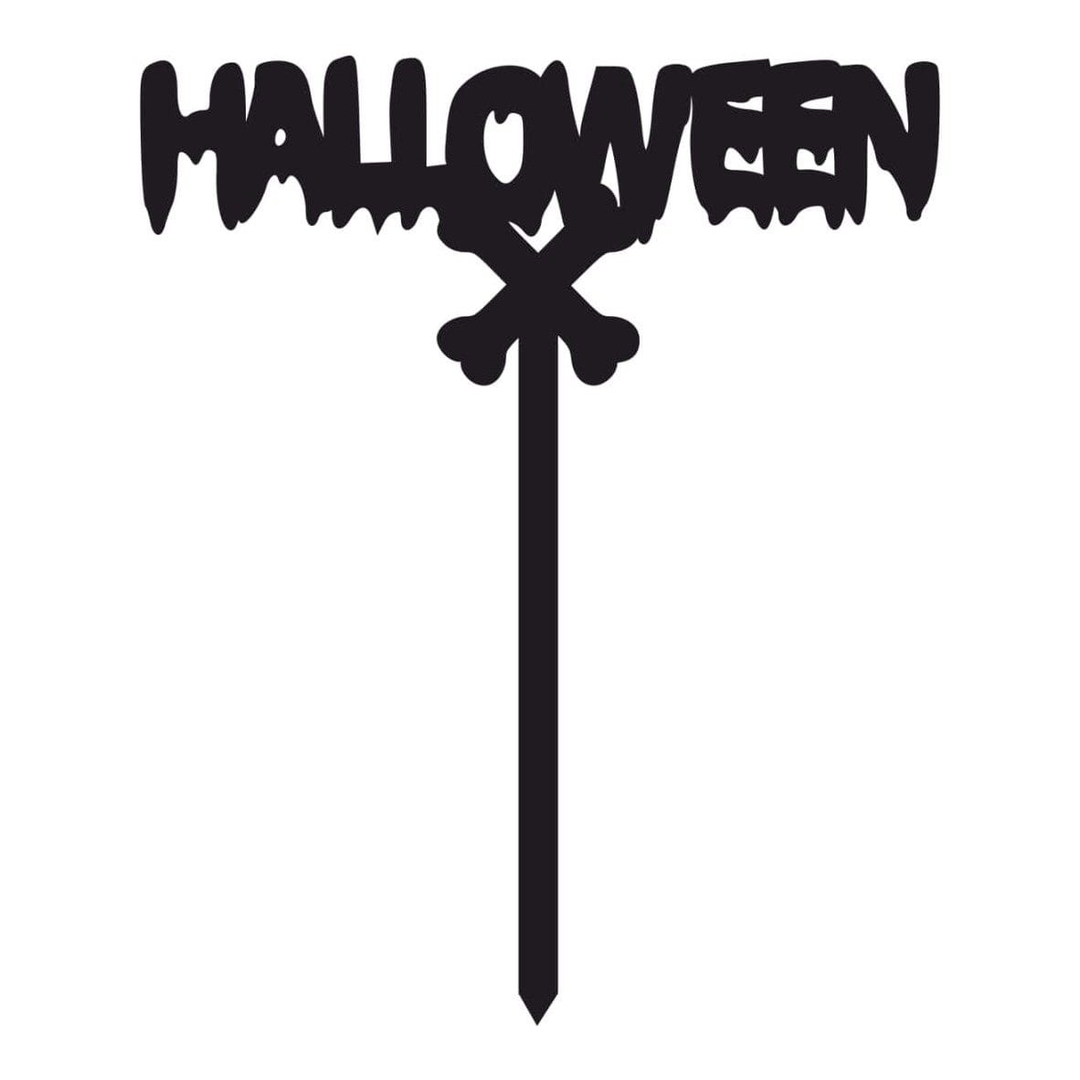 th009 Topper de Halloween, Model TH009, Lemn, 15 cm - imagine 1