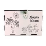 Cutie de bani pentru botez, Minioni, Lemn, 30x20x20 cm, Alb - imagine 2