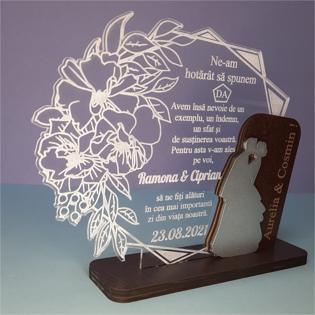 DCCN004, Decoratiune Cadou, Cerere Nasi, Personalizata, Plexiglas Transparent, 24x20cm, DCCN004 - imagine 2