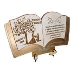 Decoratiune Cadou, Familie, Personalizata, Tip Carte, Auriu,25x16cm, DCFAM009