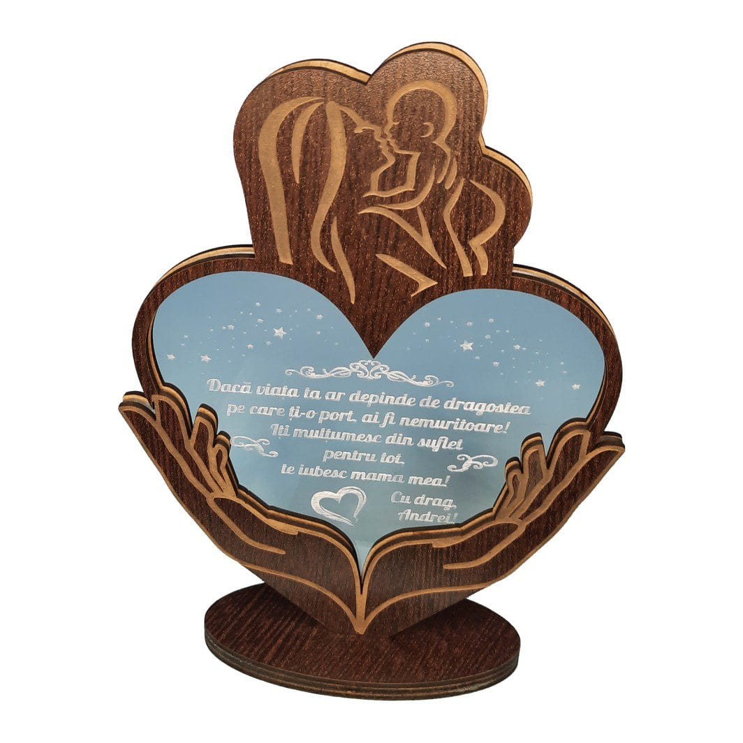DCM002 Decoratiune Cadou, Personalizata, Mama, Plexiglas Transparent, 22x16cm, DCM002 - imagine 1