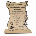 Decoratiune Cadou, Personalizata, Mama, Tip Pergament, Lemn Natur, 20x15cm, DCM016