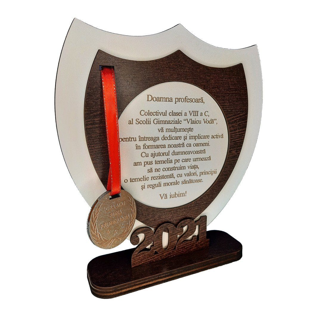 DCPS004,, Decoratiune Cadou, Profesoara, Personalizata, Lemn, 20x22cm, DCPS004 - imagine 3