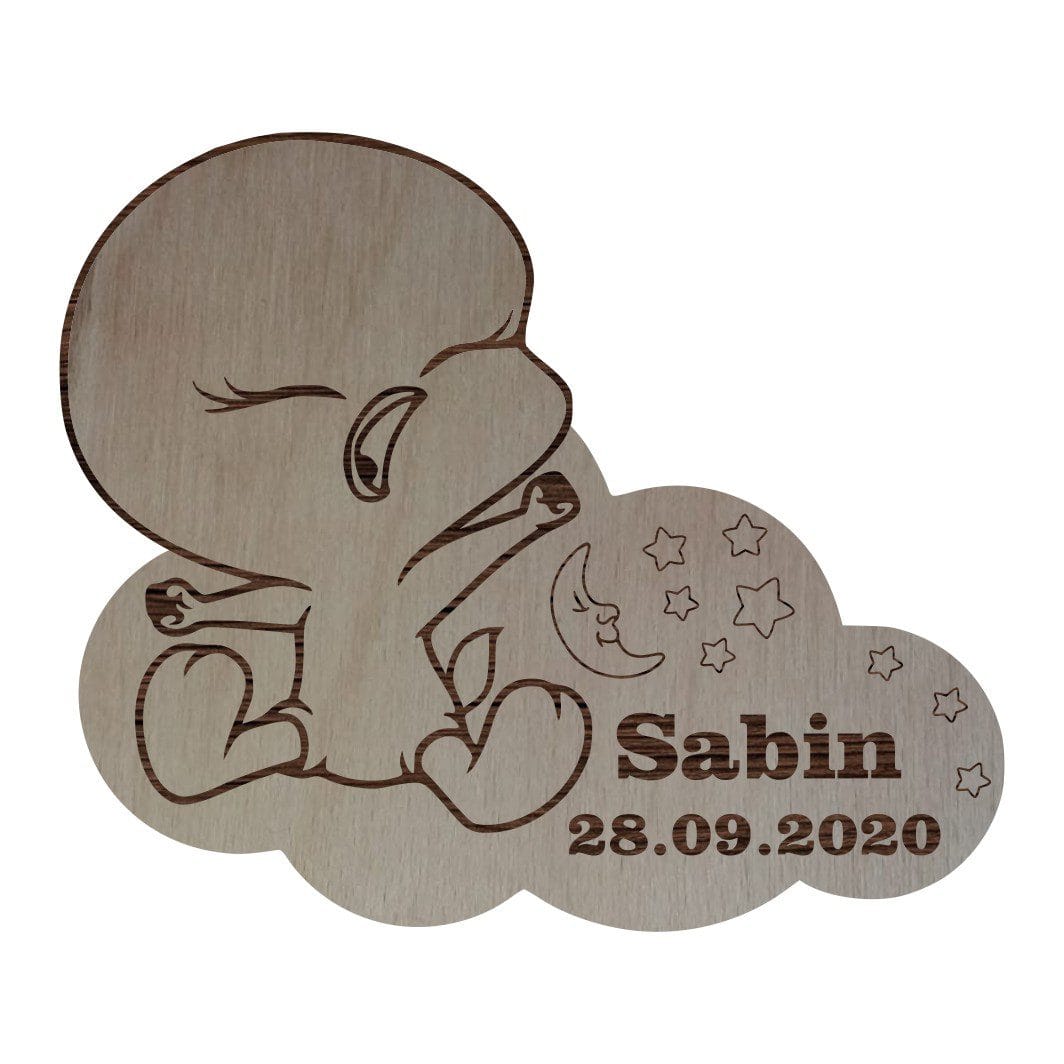 MB007 Marturie botez, Personalizata, Model Tweety, Lemn, 6x5 cm, MB007 - imagine 1