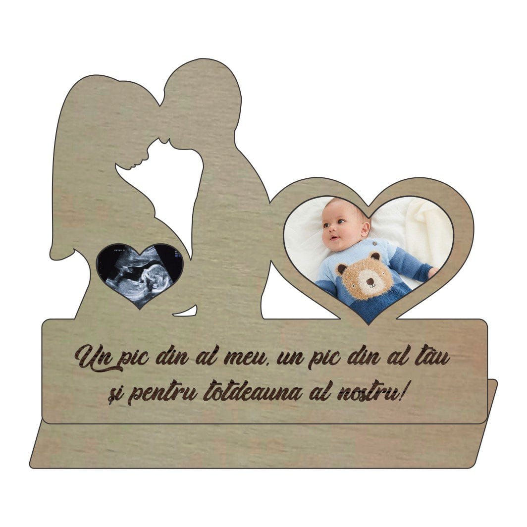 RFG014 Rama Foto Ecografie, Gravida, Lemn, 30X25cm, RFG014 - imagine 1
