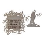 Decoratiune de Halloween, Happy Halloween, Lemn, 15x22 cm, DH020 - imagine 2