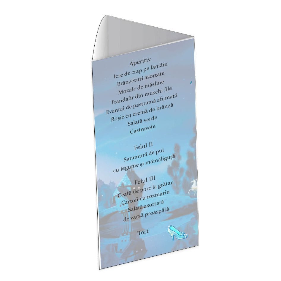 meniu triunghi cenusareasa 2 Meniu de masa, Botez, Model MB15, Cenusareasa, Carton - imagine 3
