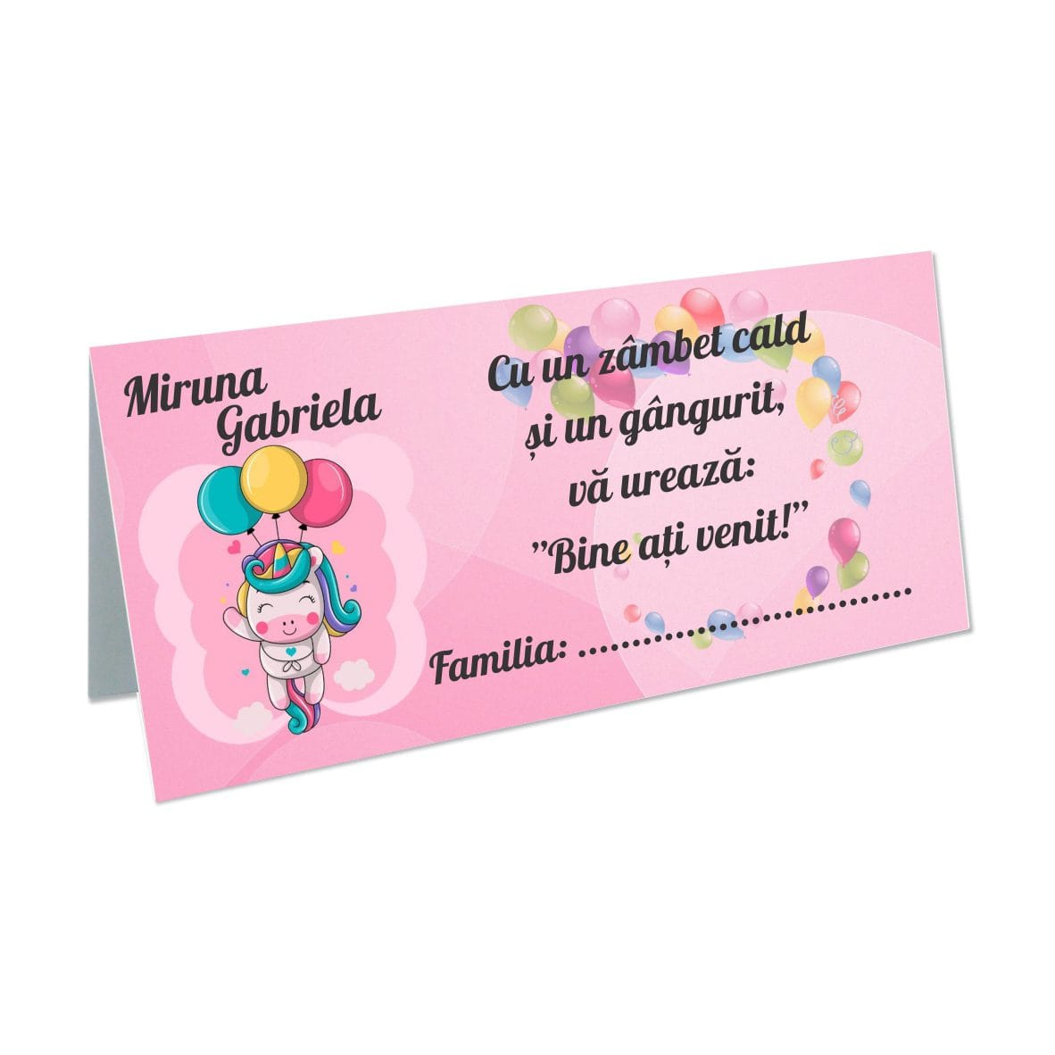 plic bani plin unicorn 1 Plic bani Botez, Unicorn, Model PB42, Carton, Alb. - imagine 1