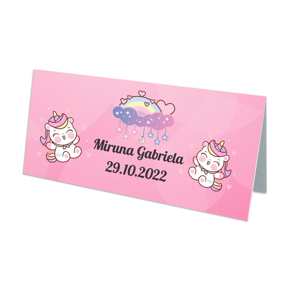 plic bani plin unicorn 2 Plic bani Botez, Unicorn, Model PB42, Carton, Alb. - imagine 2
