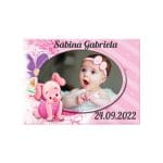 Marturie botez, Porcusorul Piglet,10x7.5 cm, Roz