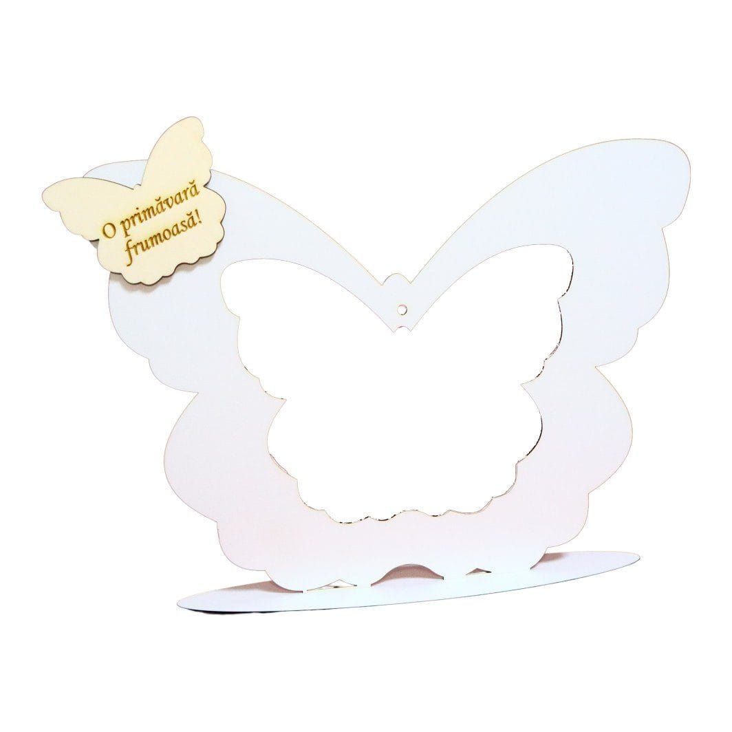 SPG012, Suport  Glob Floral tip Fluture, Blank, Alb, 33x25cm, SPG012 - imagine 1