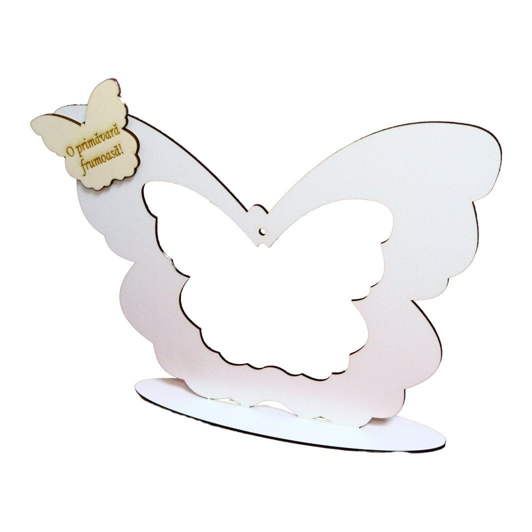 SPG012 Suport  Glob Floral tip Fluture, Blank, Alb, 33x25cm, SPG012 - imagine 2