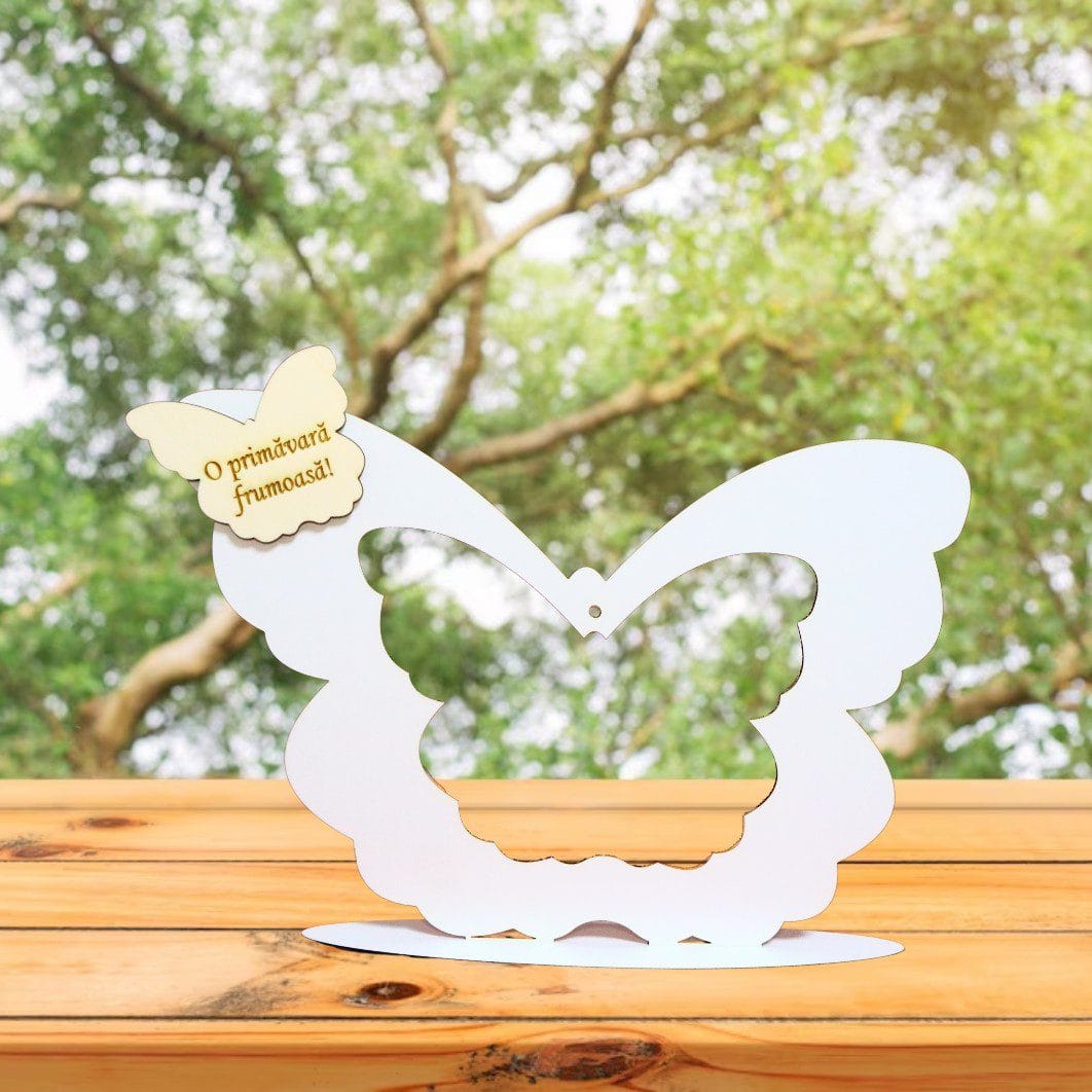 SPG012,,,, Suport  Glob Floral tip Fluture, Blank, Alb, 33x25cm, SPG012 - imagine 6