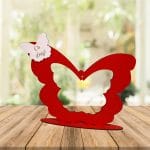 Suport  Glob Floral tip Fluture, Blank, Lemn, Rosu, 33x25cm, SPG013 - imagine 4