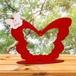 Suport  Glob Floral tip Fluture, Blank, Lemn, Rosu, 33x25cm, SPG013 - imagine 3