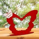 Suport  Glob Floral tip Fluture, Blank, Lemn, Rosu, 33x25cm, SPG016 - imagine 4