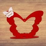 Suport  Glob Floral tip Fluture, Blank, Lemn, Rosu, 33x25cm, SPG016 - imagine 5