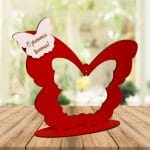 Suport  Glob Floral tip Fluture, Blank, Lemn, Rosu, 33x25cm, SPG016 - imagine 3