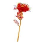 Trandafir auriu, Led, Artificial, Auriu / Rosu, Valentine's Day, 25cm