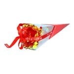 Trandafir auriu, Led, Artificial, Auriu / Rosu, Valentine's Day, 25cm - imagine 3