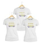 Set 3 tricouri personalizate, Mireasa, Domnisoare de onoare, Bumbac, Alb, TMD016 - imagine 2
