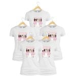 Set 5 tricouri personalizate, Mireasa, Domnisoare de onoare, Bumbac, Alb, TMD019 - imagine 2