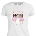 Set 5 tricouri personalizate, Mireasa, Domnisoare de onoare, Bumbac, Alb, TMD019 - imagine 4