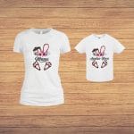 Set 2 Tricouri Pentru Paste, Mama-fiica, Bumbac, Alb, TP09 - imagine 5