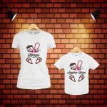 Set 2 Tricouri Pentru Paste, Mama-fiica, Bumbac, Alb, TP09 - imagine 3