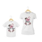 Set 2 Tricouri Pentru Paste, Mama-fiica, Bumbac, Alb, TP09 - imagine 2