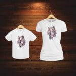 Set 2 Tricouri , Mama-fiu, Bumbac, Alb, TU100 - imagine 3