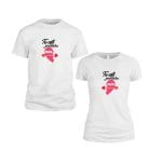 Set 2 Tricouri , Cuplu, Bumbac, Alb, TU105