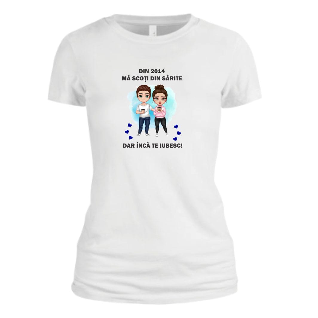 TU106 poza2 Tricou dama, Amuzant, Bumbac, Alb, TU106 - imagine 1