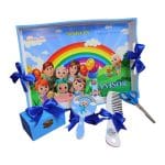 Set Mot Personalizat, Baby Johny, 5 Piese, Lemn, Albastru, 20x30cm, SMD015